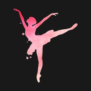 Pink Ballerina Sillhouette T-Shirt