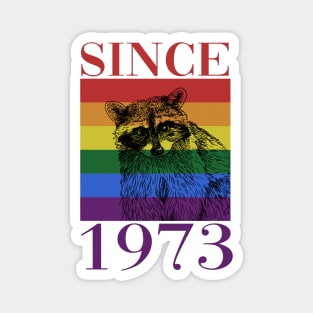 Retro LGBT Raccoon Since 1973 Magnet