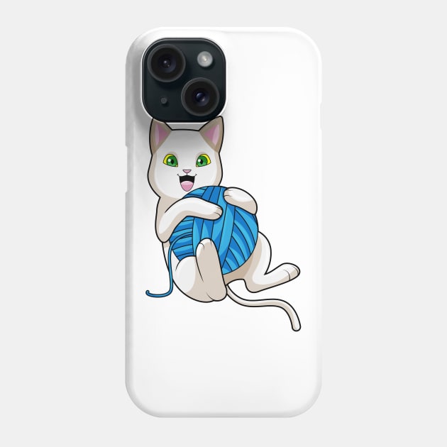 Cat Wool yarn ball Phone Case by Markus Schnabel