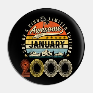 Awesome Since January 2000 Vintage 23rd Birthday Pin