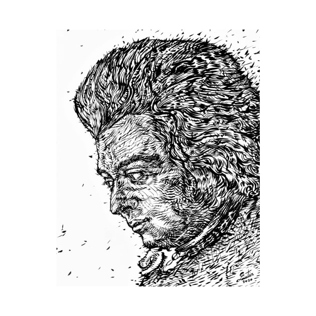 WOLFGANG AMADEUS MOZART ink portrait.1 by lautir