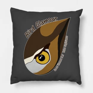 Great Horned Owl (Large Text) Pillow