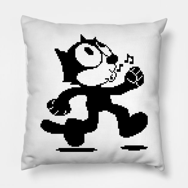 PIxelated Felix the Cat Pillow by pookiemccool