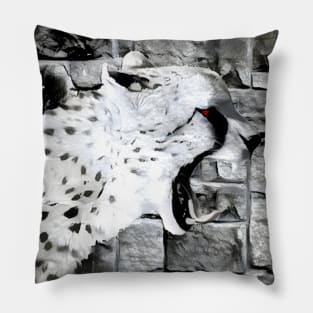 Cheetah Black and White Spray Paint Wall Pillow