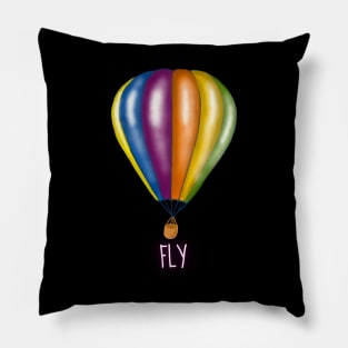 Rainbow hot air balloon. FLY Pillow