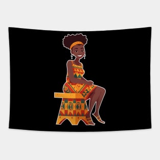 Melanin African Girl Tapestry