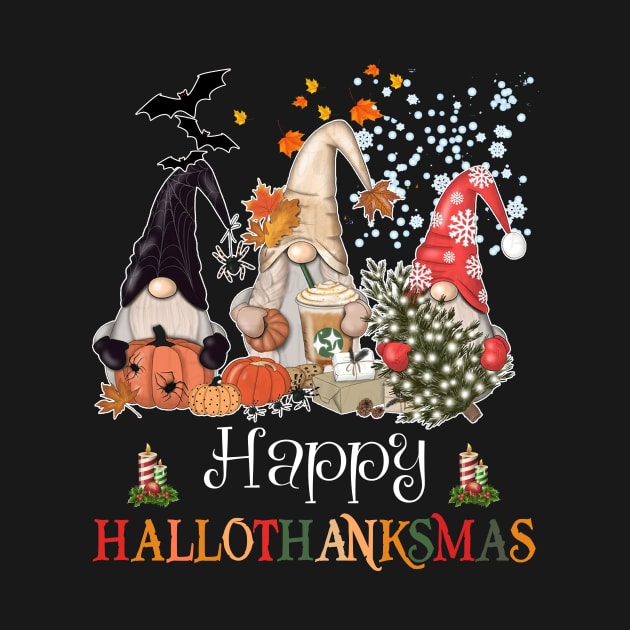 Halloween Thanksgiving Christmas Happy HalloThanksMas Gnomes by JennyArtist