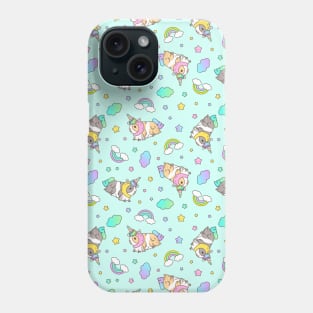 Kawaii Guinea pig in Unicorn Costume Pattern in Blue Phone Case