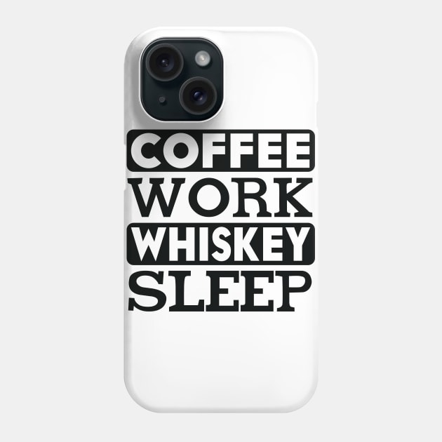 coffee work whiskey sleep Phone Case by Underground Cargo