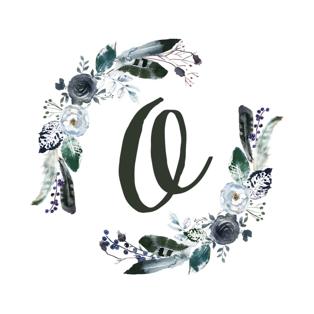 Floral Monogram O Dark Bohemian Flora by floralmonogram