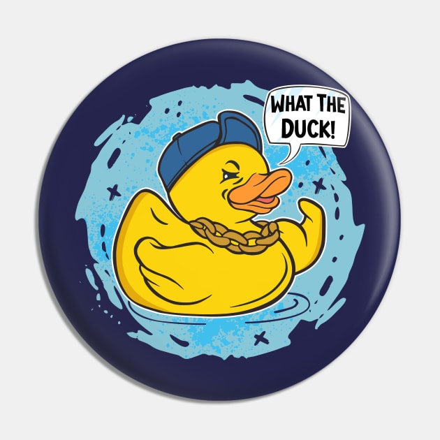 Funny Rubberduck "What The Duck" Pin by FloraLi