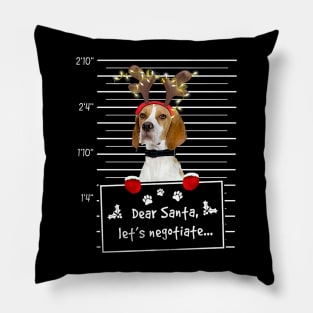 English Pointer Dear Santa Let's Negotiate Christmas Pillow