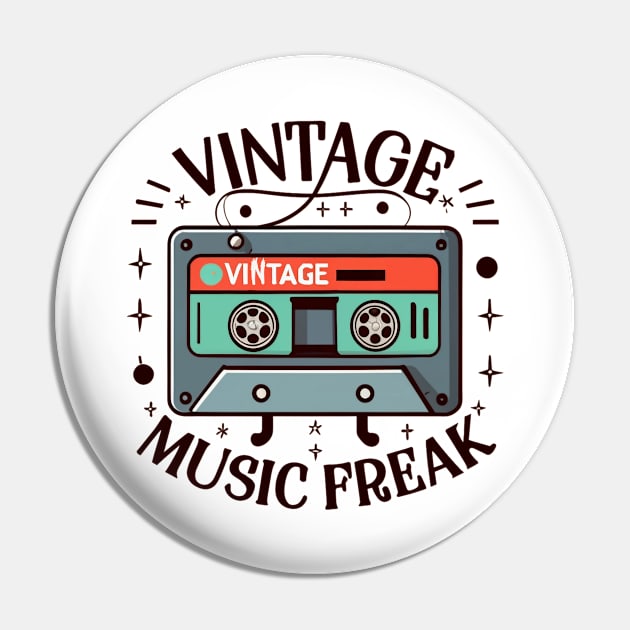 Vintage Music Freak Pin by CBV