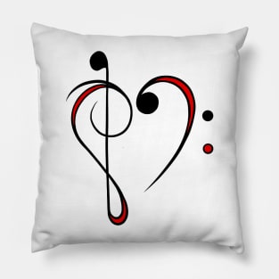 Valentines Day Music Love Heart Pillow