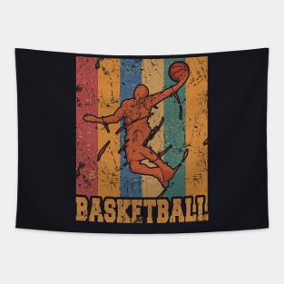 Retro Basketball Player Apparel Tapestry