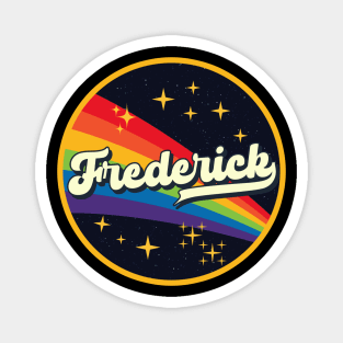 Frederick // Rainbow In Space Vintage Style Magnet