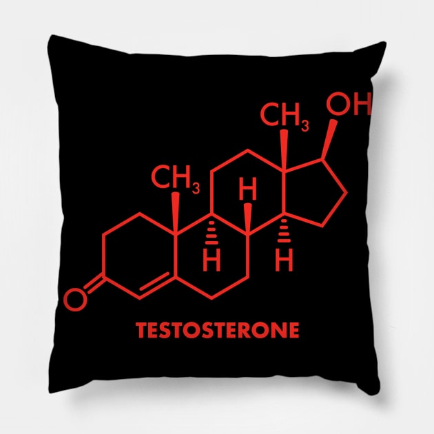 Testosterone Red Pill Masculinity Gym Bodybuilder Gift Pillow by qwertydesigns