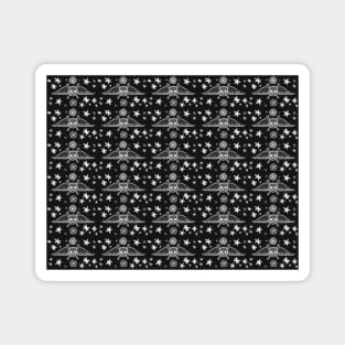 Punk Skulls and Stars Pattern Design Illustration Magnet