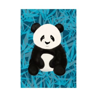 Panda Bear with a Blue Background T-Shirt