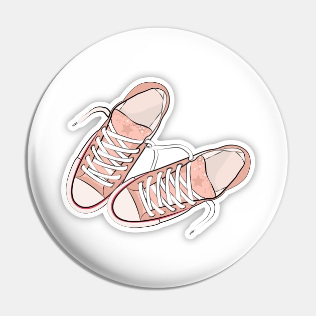 Lovely Sneakers Illustration Pin by giantplayful