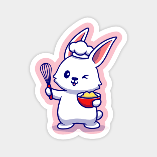 Cute Rabbit Chef Cooking Cartoon Magnet