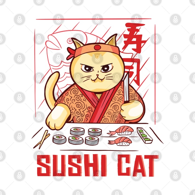 Sushi Cat Chef by HiFi Tees