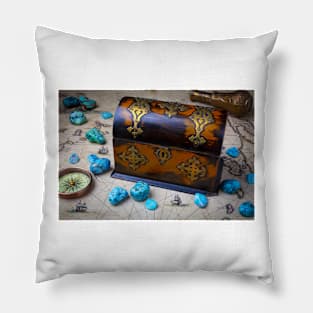 Treasure Box And turquoise Stones Pillow