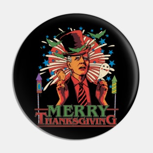 Funny Joe Biden Confused Merry Thanksgiving Halloween Pin