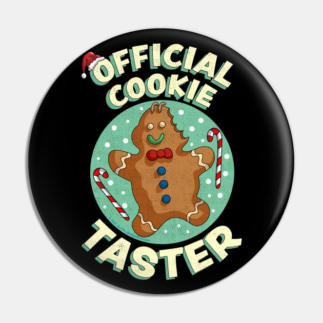 Official Cookie Taster Gingerbread Christmas Santa Pin by OrangeMonkeyArt