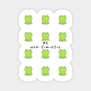 Frog Pun Hoptimistic Magnet