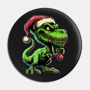 Tyrannosaurus Rex as The Grinch on Christmas Pin