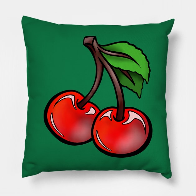 Cherries Pillow by SisterSpyder923