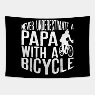 Never Underestimate A Papa With A Bicycle Cool Tapestry