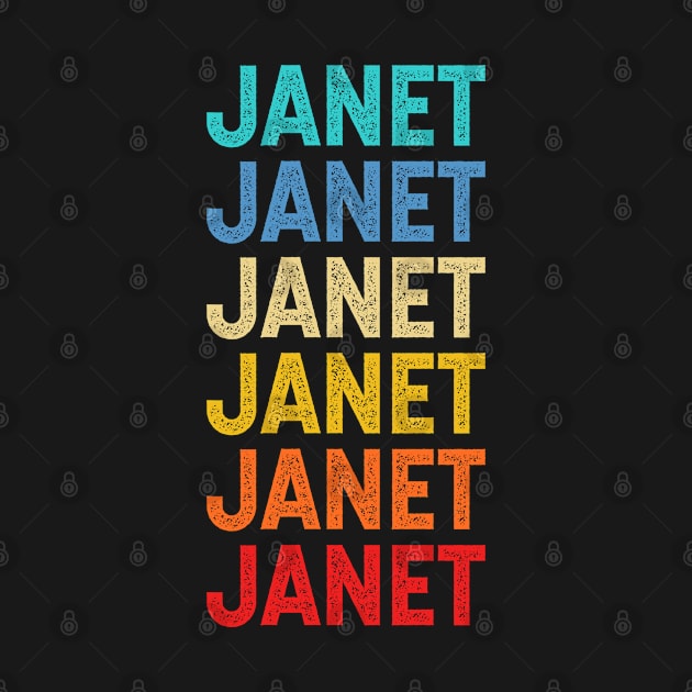 Janet Name Vintage Retro Custom Gift Named Janet by CoolDesignsDz