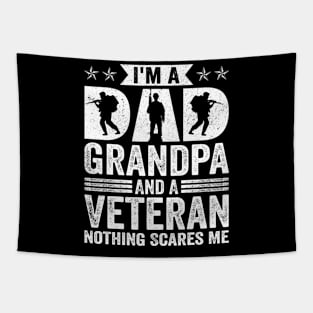 Vintage I'm A Dad Grandpa And Veteran Nothing Scares Me Tapestry