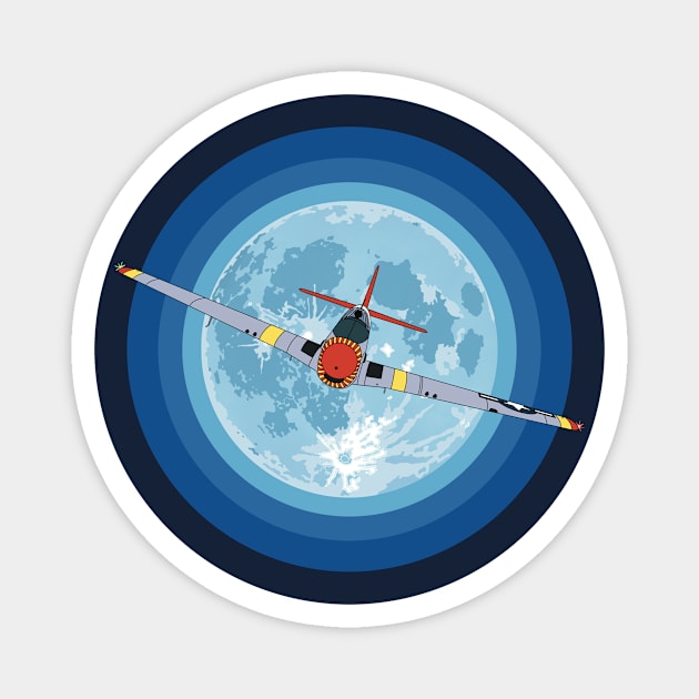 P-51 Mustang Moonlight Magnet by Kassi Skye