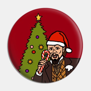 Christmas Laughing Leo Memes Candy Cane and Tree Pin