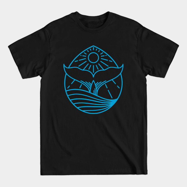 Disover Blue Whale Tail Logo Template - Animal Lover Design - T-Shirt