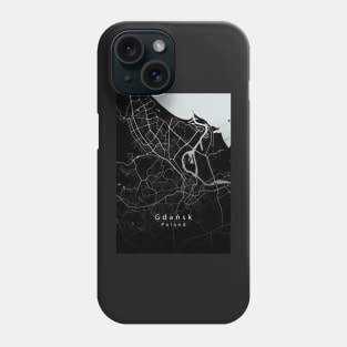 Gdansk Poland City map dark Phone Case