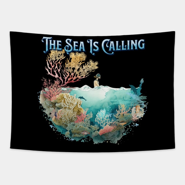 The Sea Is Calling Tapestry by Berlin Larch Creations