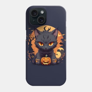 Halloween Pumpkin Cat Phone Case