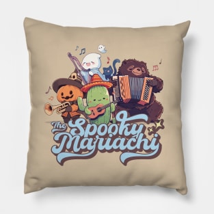 The Spooky Mariachi. Halloween Monsters Ghost Quartet Music Crew Ensemble Pillow