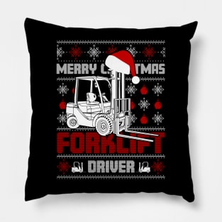 Merry Christmas Forklift Driver Pillow