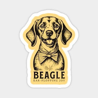 Beagle Ear Flopping Joy - Vintage Style Dog Art Magnet