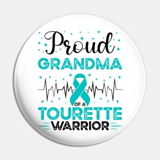 Proud Grandma Of A Tourette Warrior Tourette Syndrome Awareness Pin