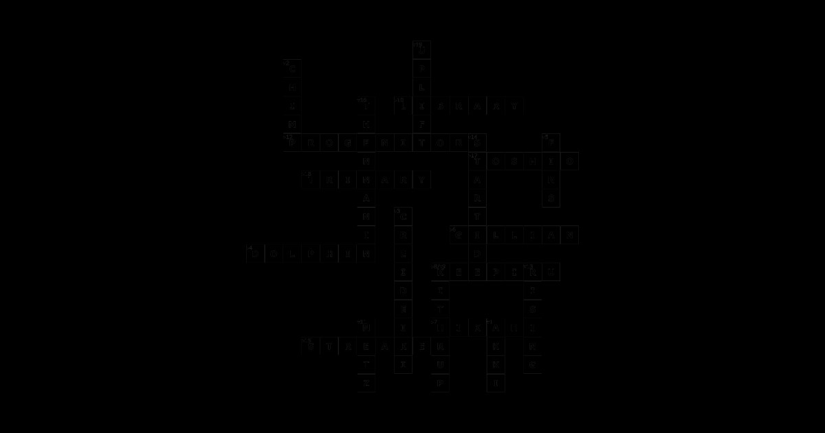 (1983SR) Crossword pattern with words from a famous 1983 science