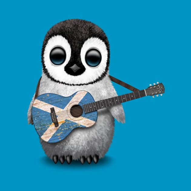 Baby Penguin Playing Scottish Flag Guitar by jeffbartels