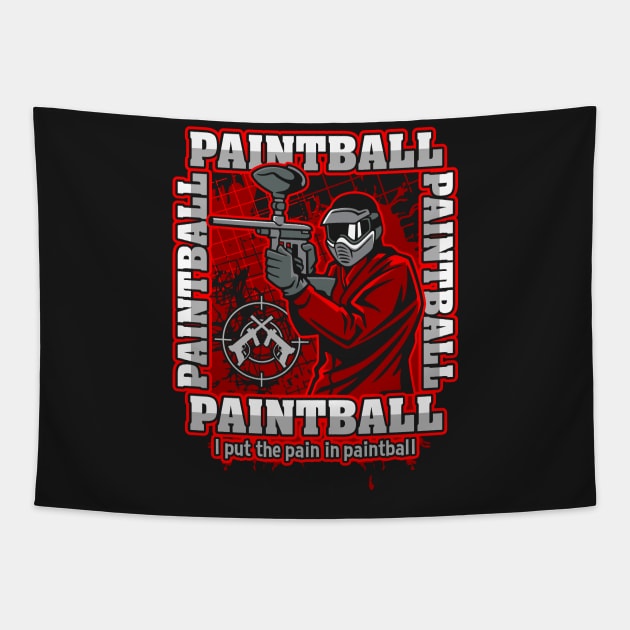 Paintball Player Red Team Tapestry by RadStar