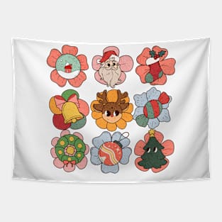 Fun Retro Christmas Designs array Tapestry