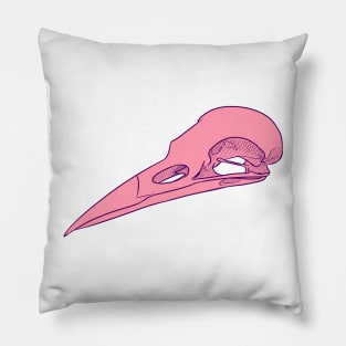 Pink Skull Raven Pillow